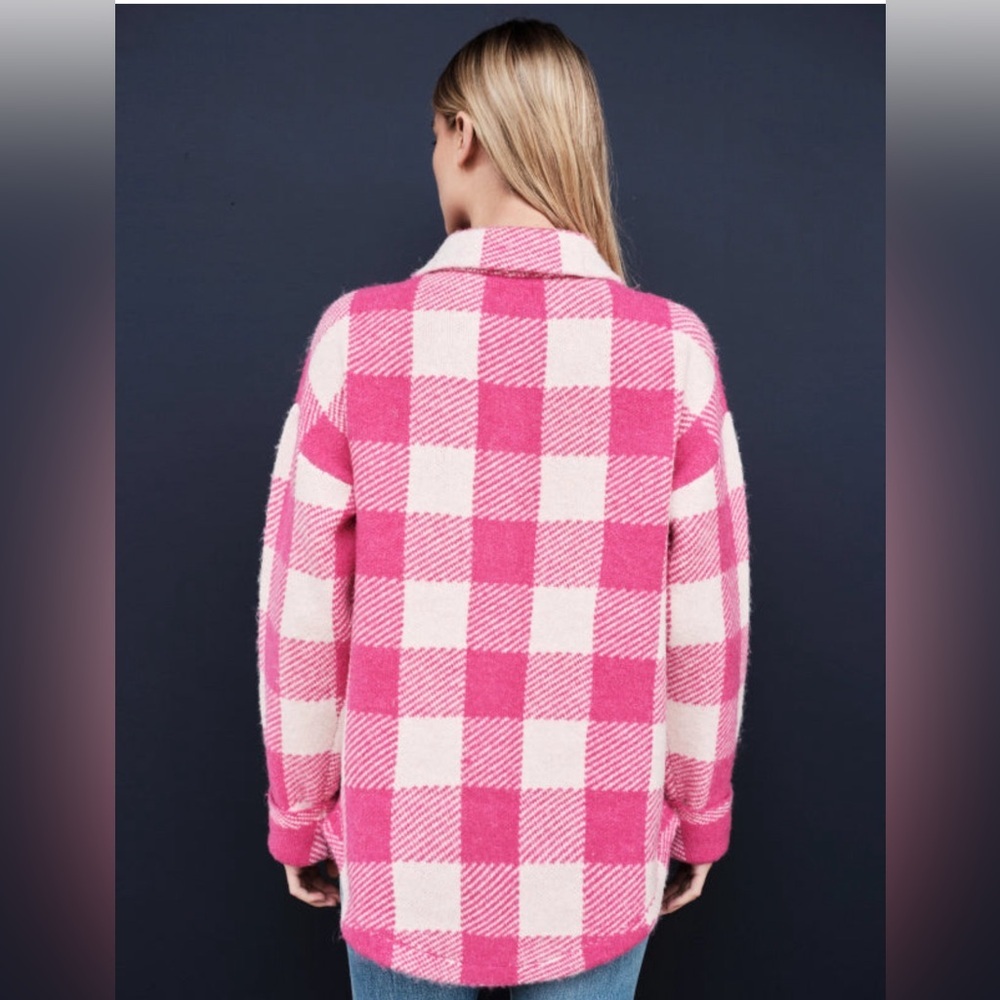 Sundry Anthropology | Oversized Pink Flannel Jacket | Size: Medium/Large - Picture 4 of 13